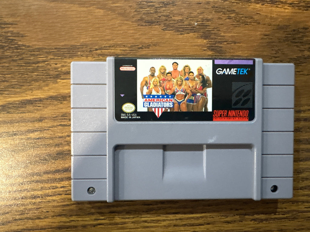American Gladiators Super Nintendo game cartridge