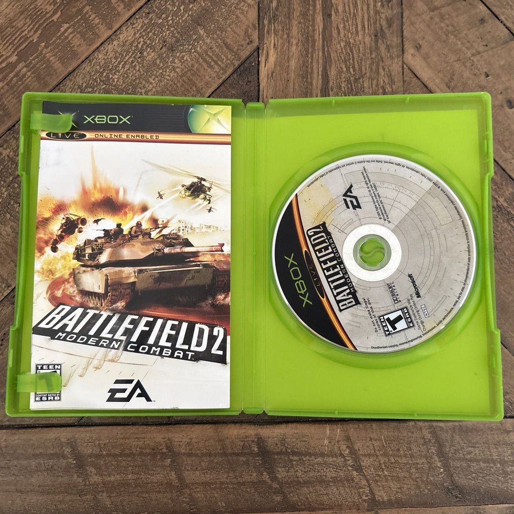 Inside of Battlefield 2: Modern Combat Xbox game case
