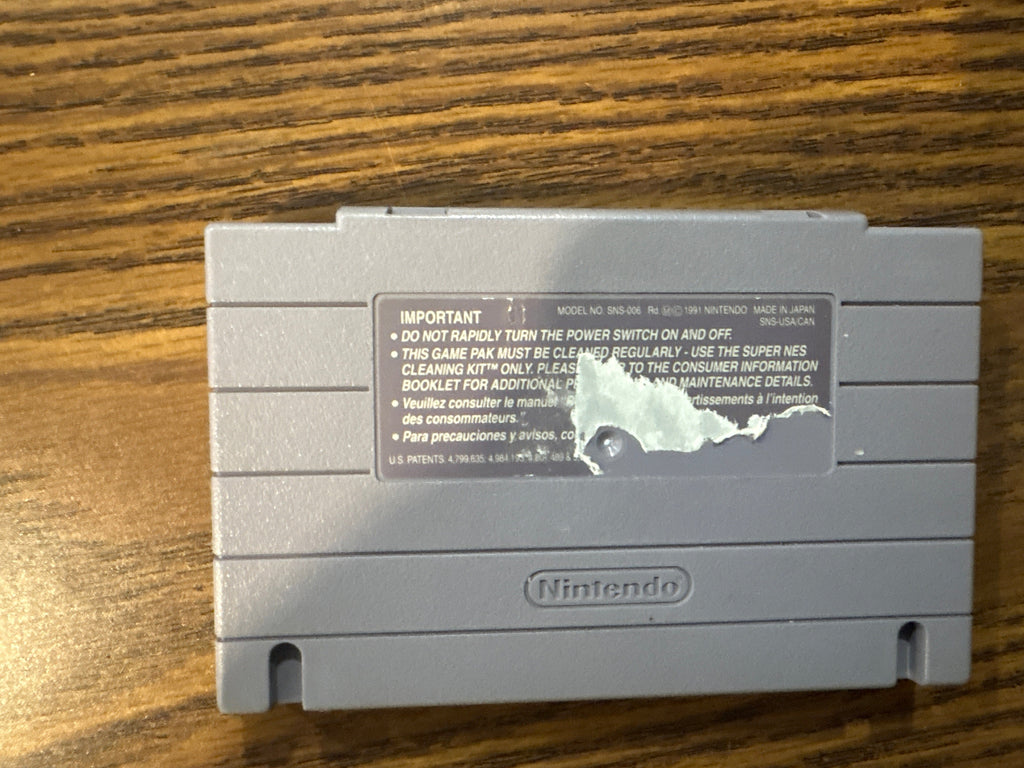  Back of Best of the Best:
Championship Karate Super Nintendo game cartridge