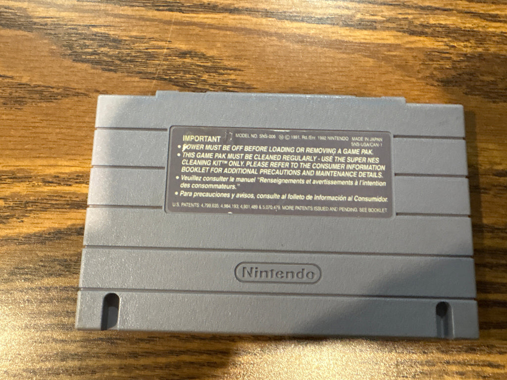 Back of Cool World Super Nintendo game cartridge