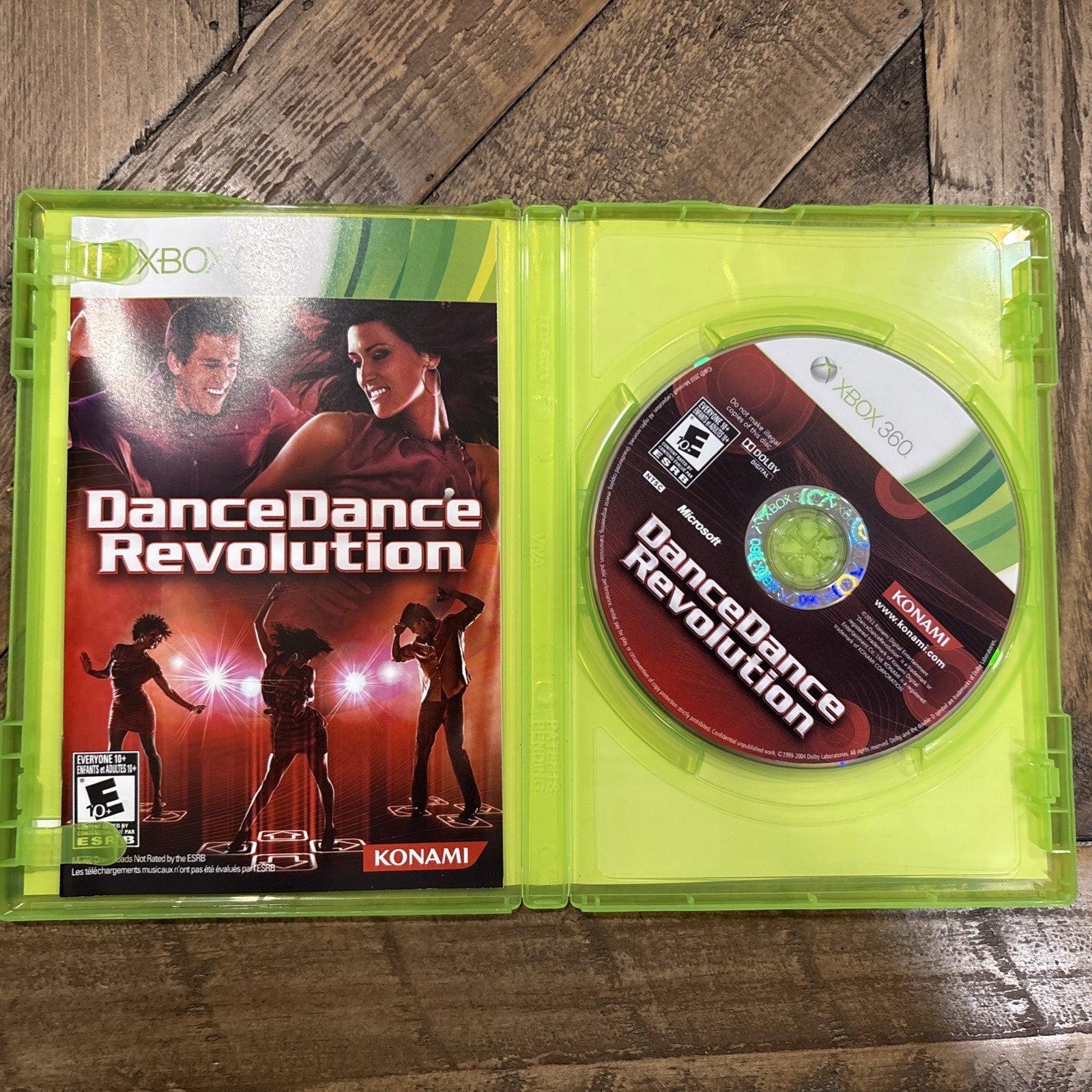 Inside of Dance Dance Revolution Xbox 360 game case