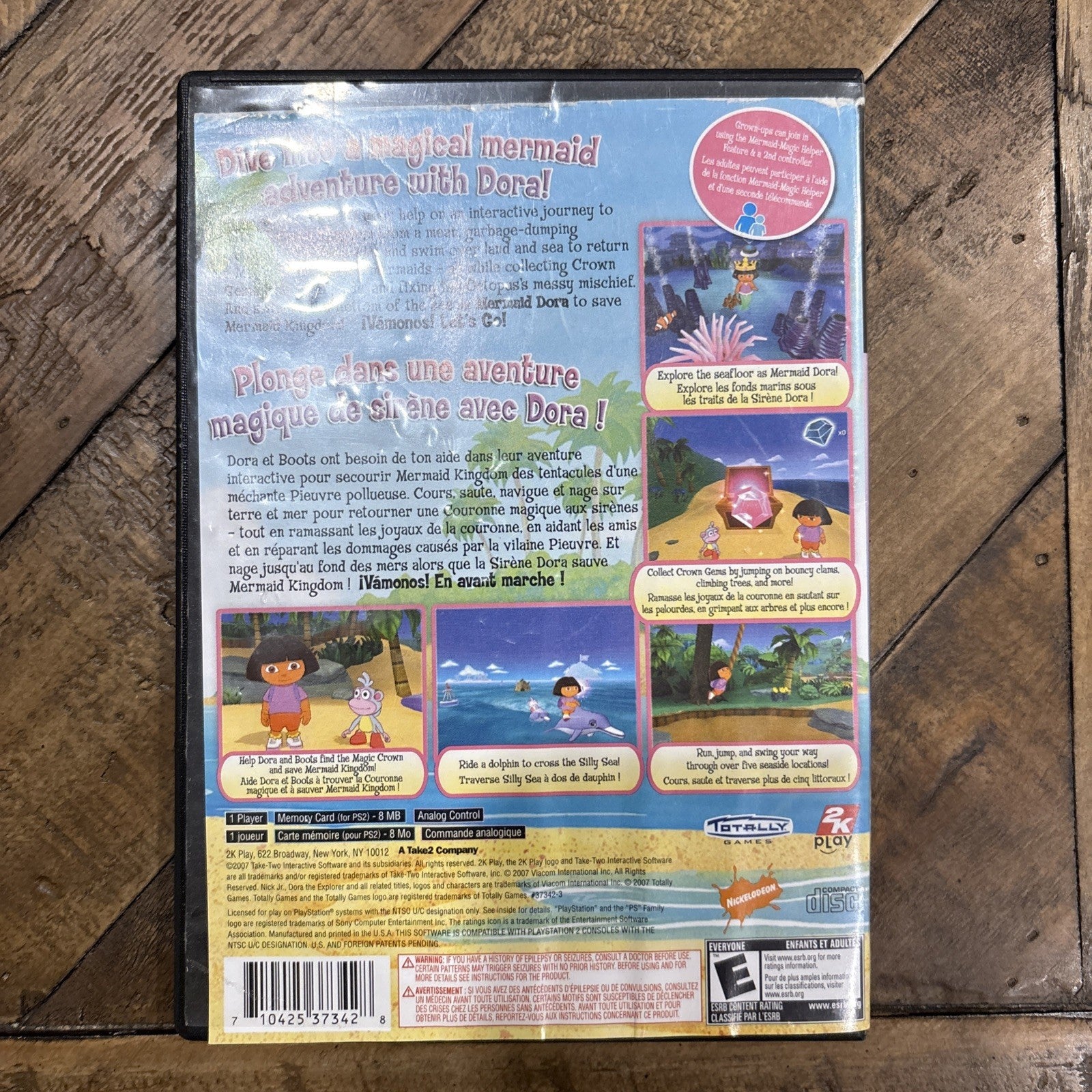 Back of Dora Saves the Mermaids PlayStation 2 case