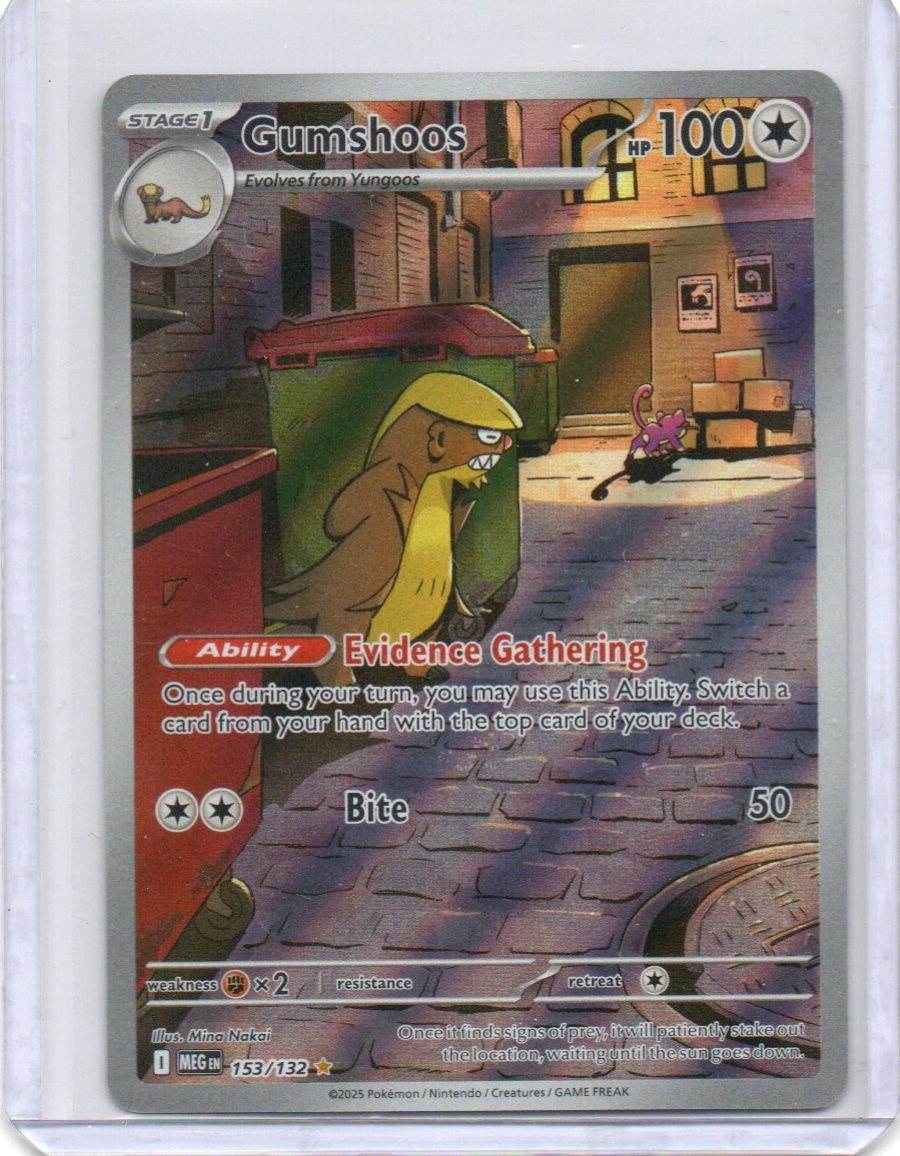 Front of Gumshoos #153 holo card
