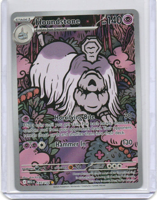 Front of Houndstone #145 holo card
