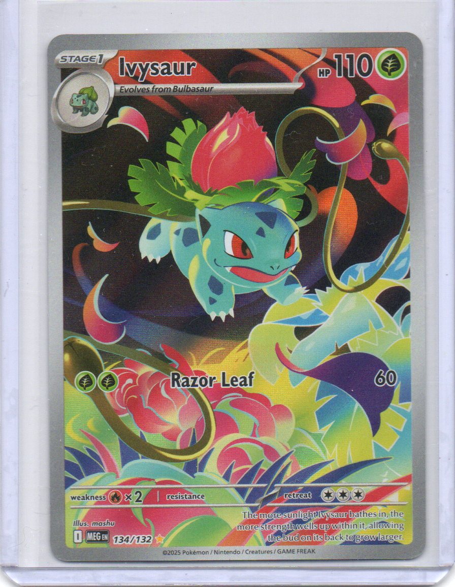 Front of Ivysaur #134 holo card