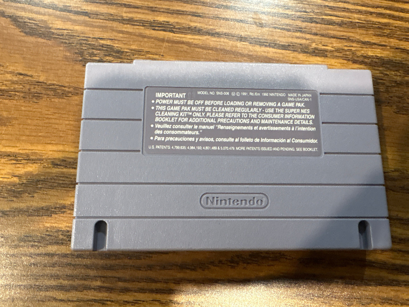 Back of Mario Paint Super Nintendo game cartridge