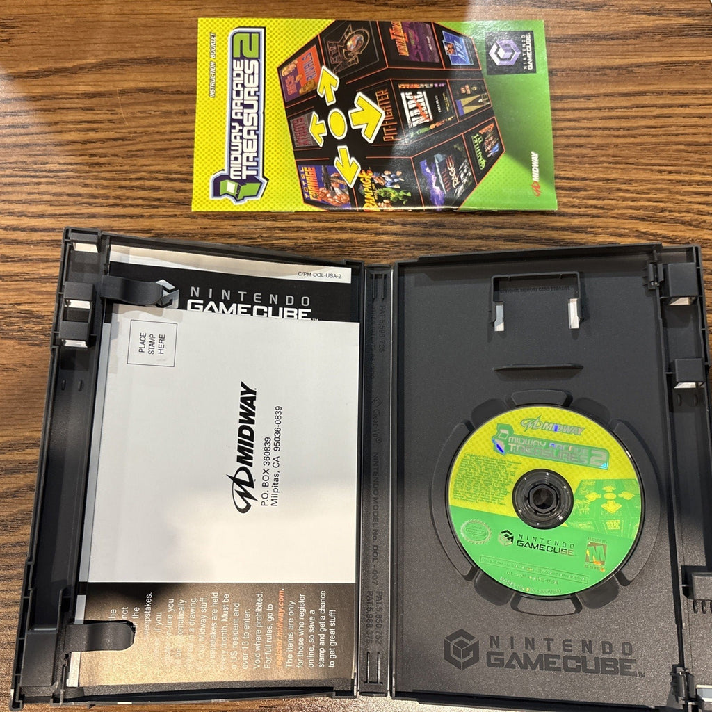 Inside of Midway Arcade Treasures 2 GameCube case