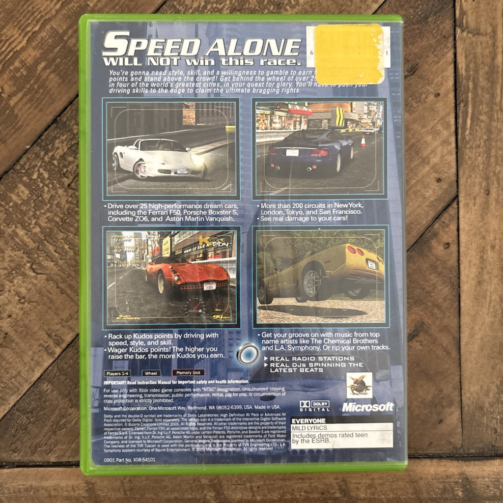 Back of Project Gotham Racing xbox case