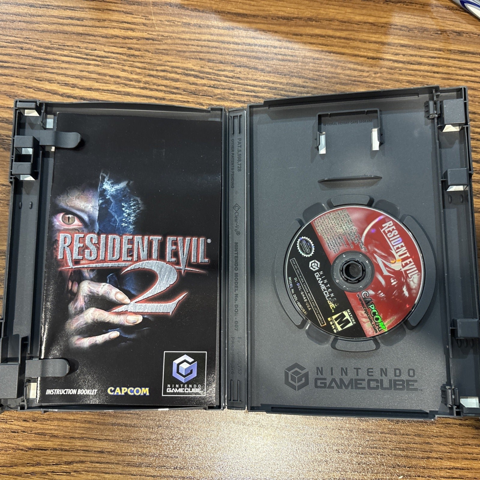 Inside of Resident Evil 2 GameCube case