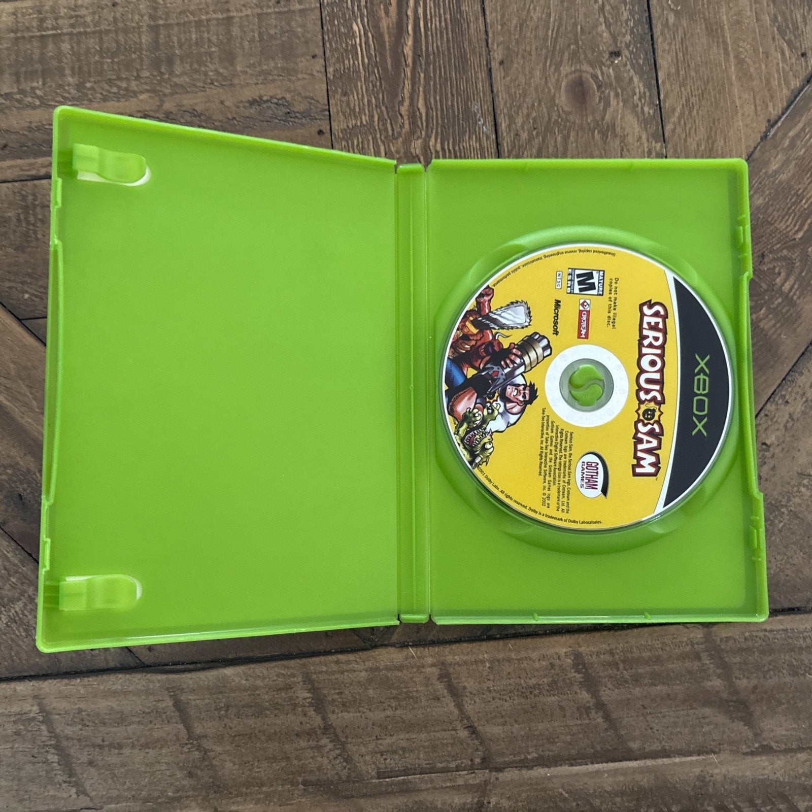 Inside of Serious Sam Xbox game case