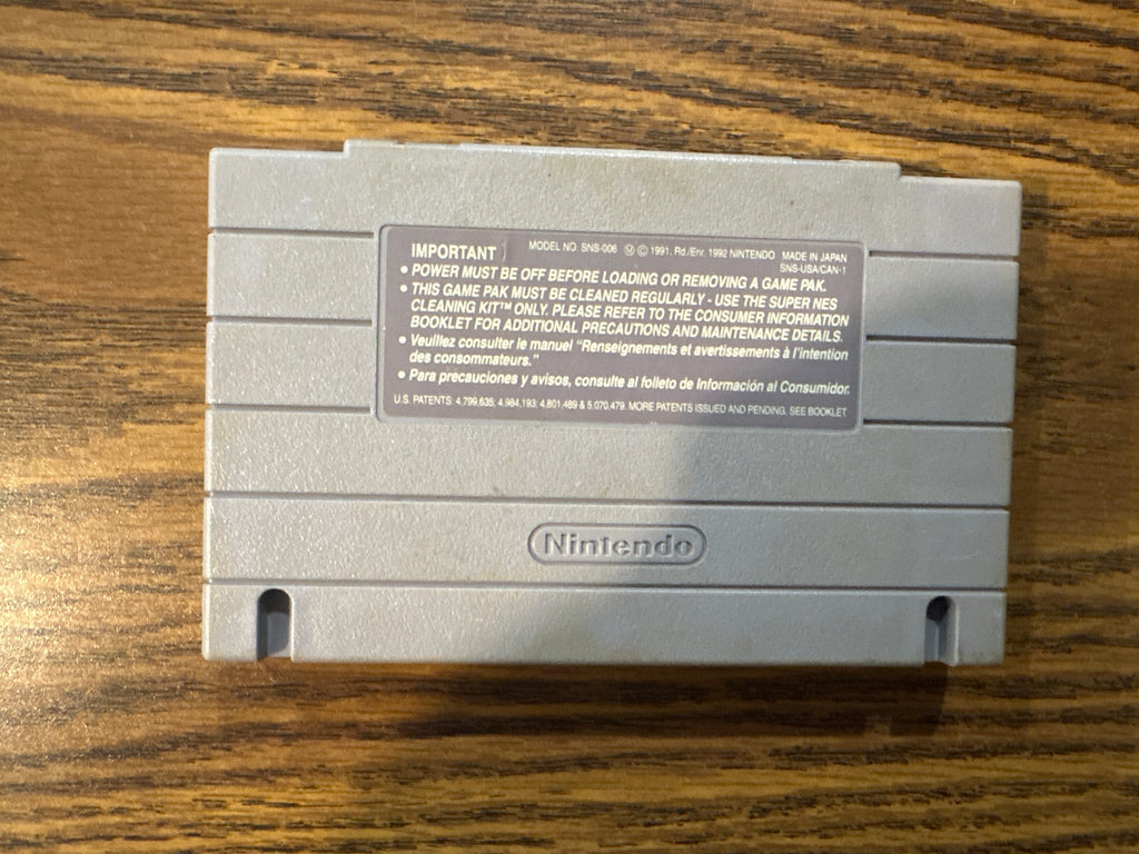 Back of Shaq Fu Super Nintendo game cartridge