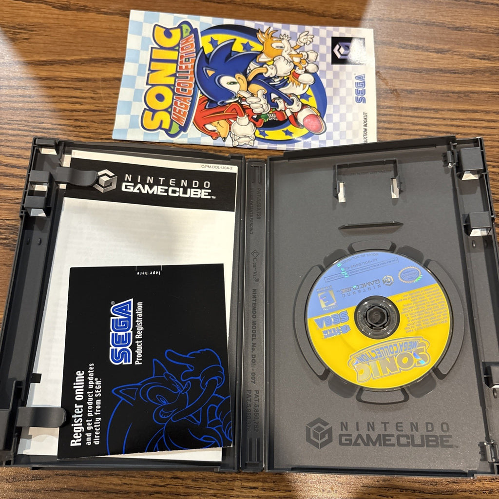 Inside of Sonic Mega Collection GameCube case