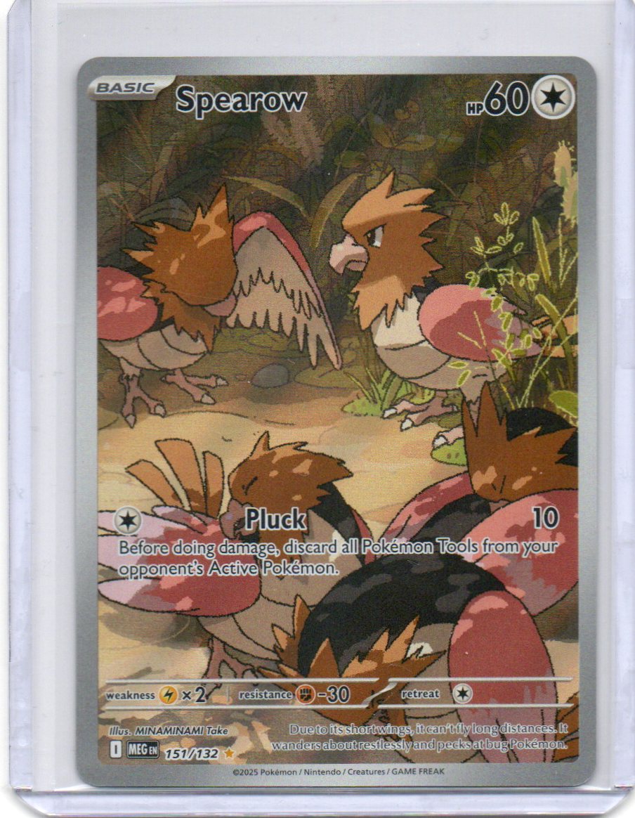 Front of Spearow #151 holo card
