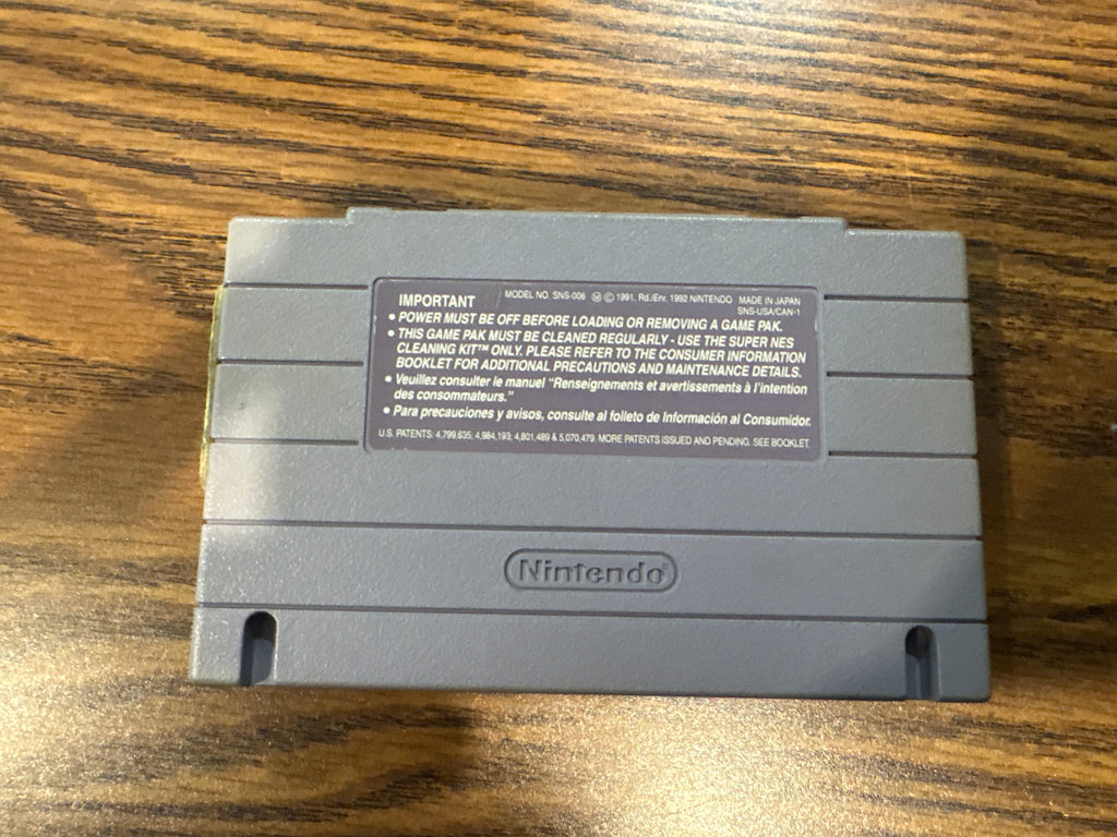 Back of Stanley Cup Super Nintendo game cartridge