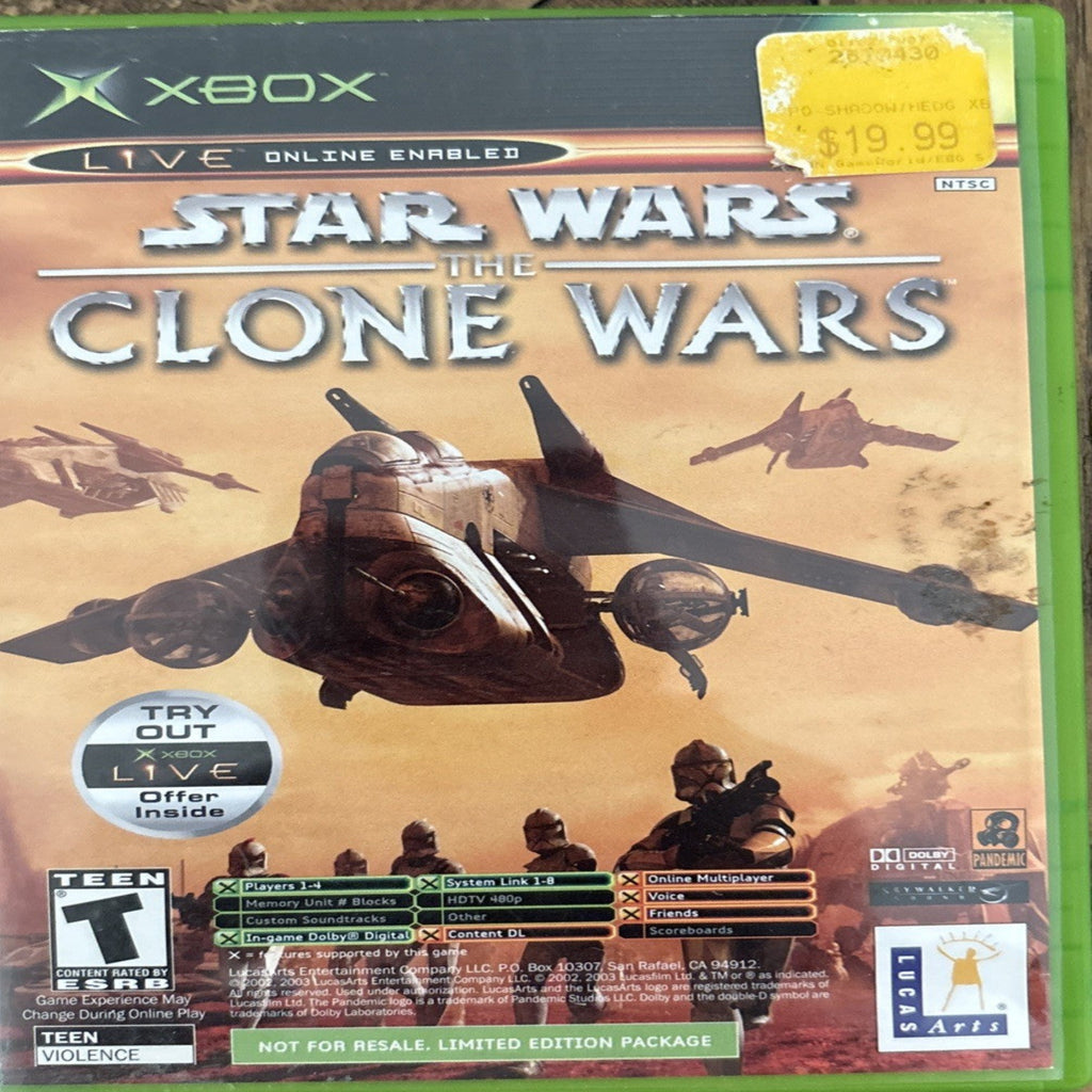 Star Wars The Clone Wars / Tetris Worlds Xbox game case