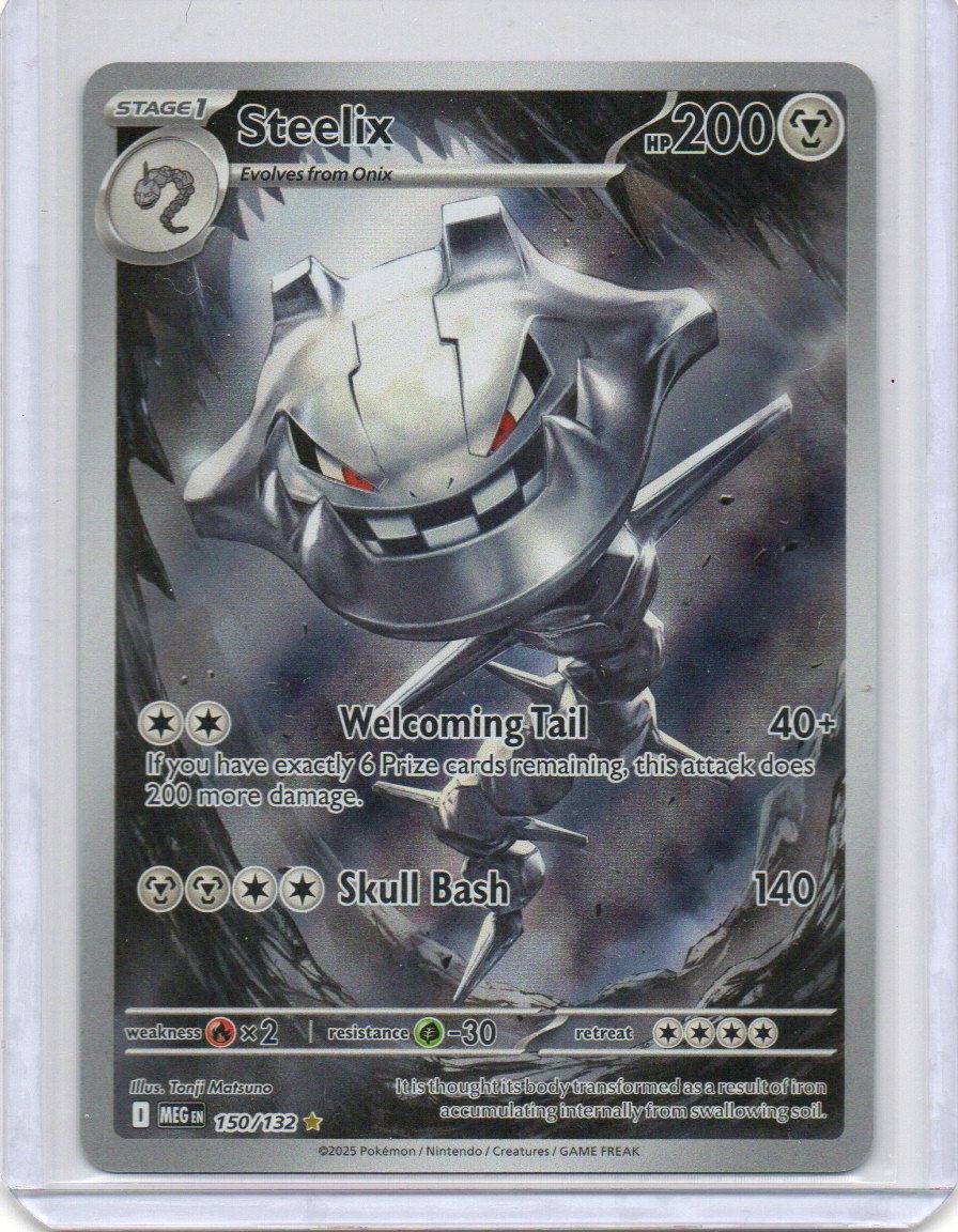 Front of Steelix #150 holo card