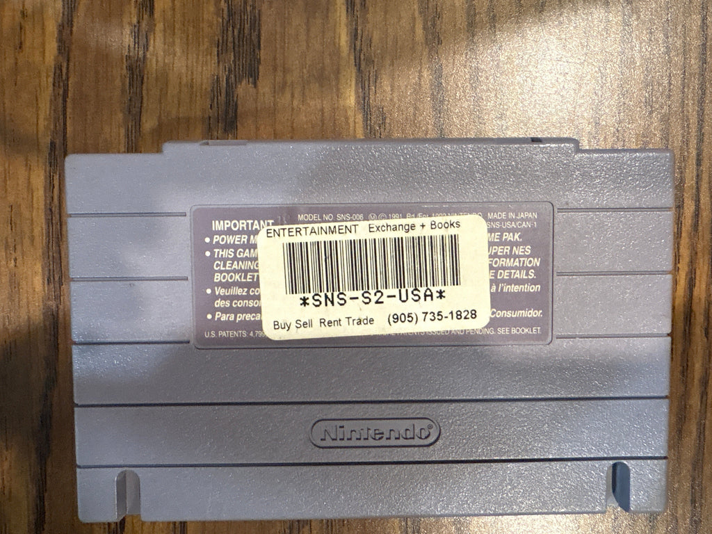 Back of Street Fighter 2 Super Nintendo game cartridge