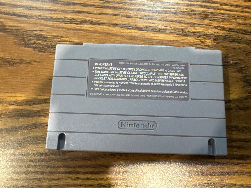 Back of Street Fighter 2 Turbo Super Nintendo game cartridge