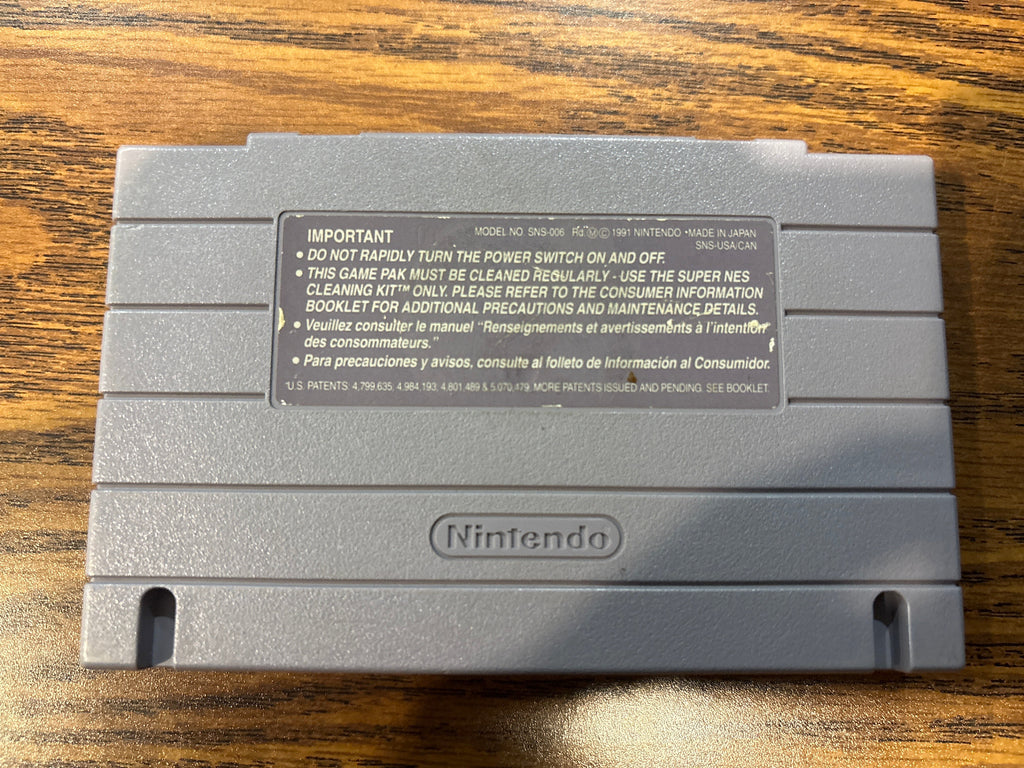 Back of Super Mario Kart Super Nintendo game cartridge