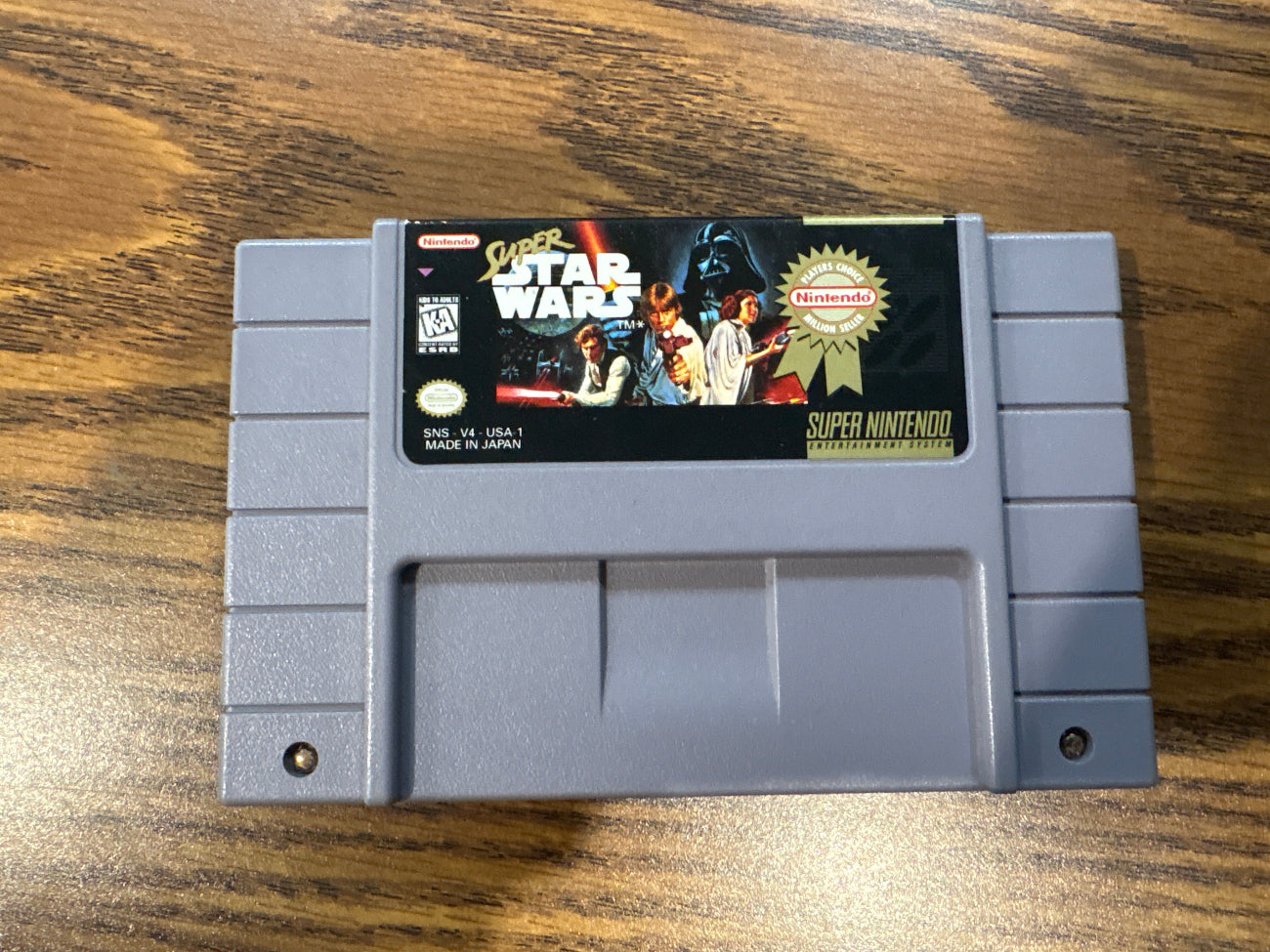 Super Nintendo game cartridge of Super Star Wars