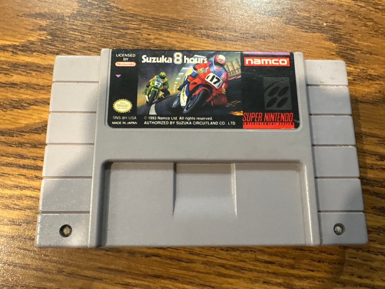 Suzuka 8 Hours Super Nintendo game cartridge