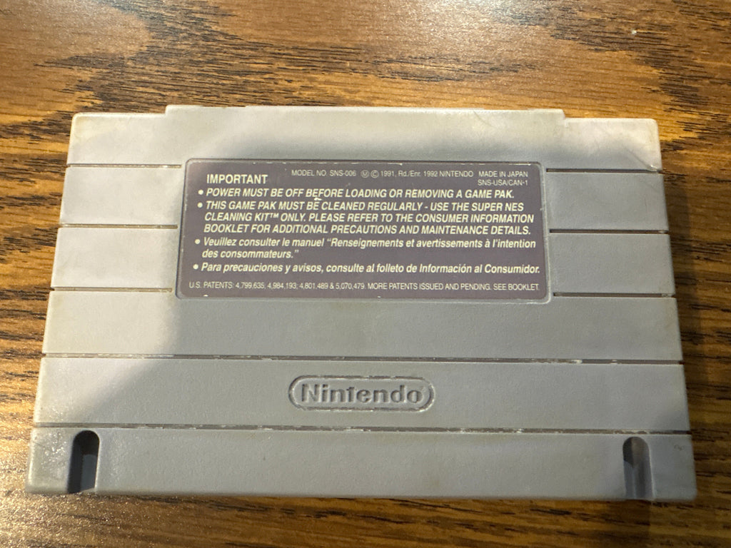Back of Suzuka 8 Hours Super Nintendo game cartridge