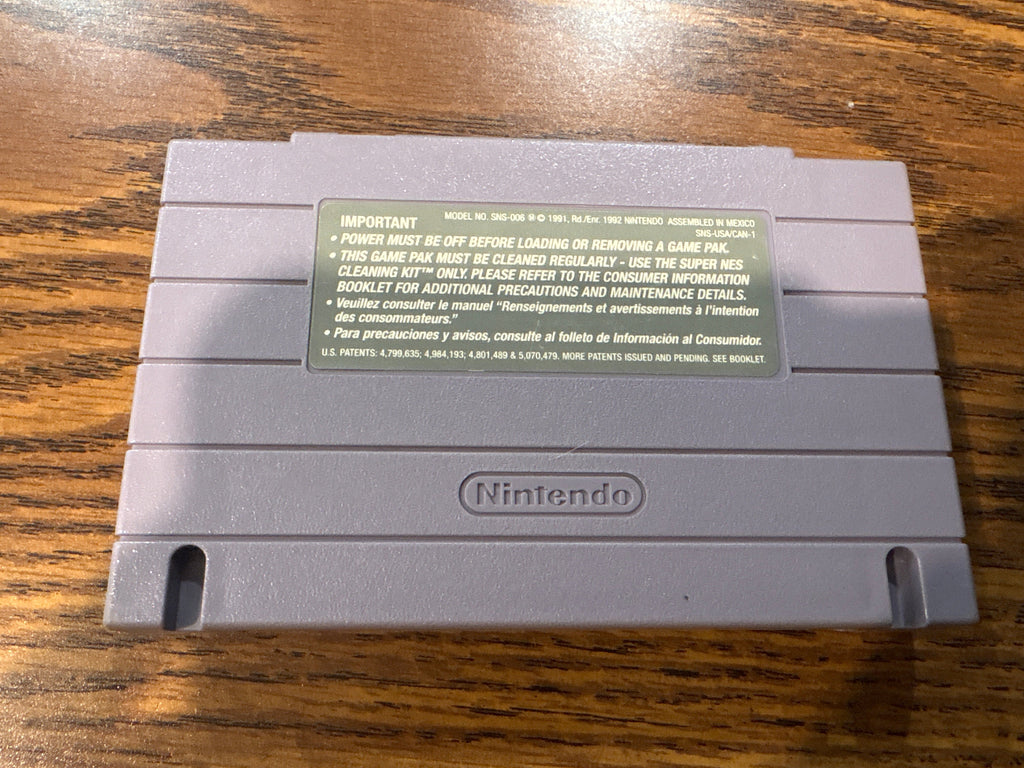 Back of T2 The Arcade Game Super Nintendo game cartridge