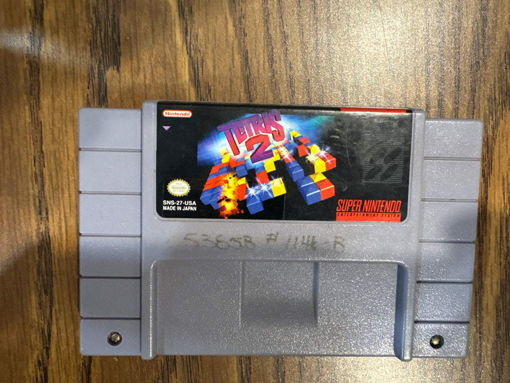 Super Nintendo Entertainment System game cartridge of Tetris 2