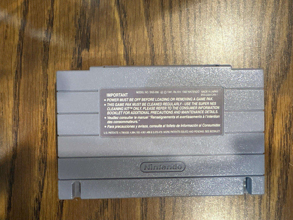 Back of The Lord of the Rings, Volume I Super Nintendo game cartridge