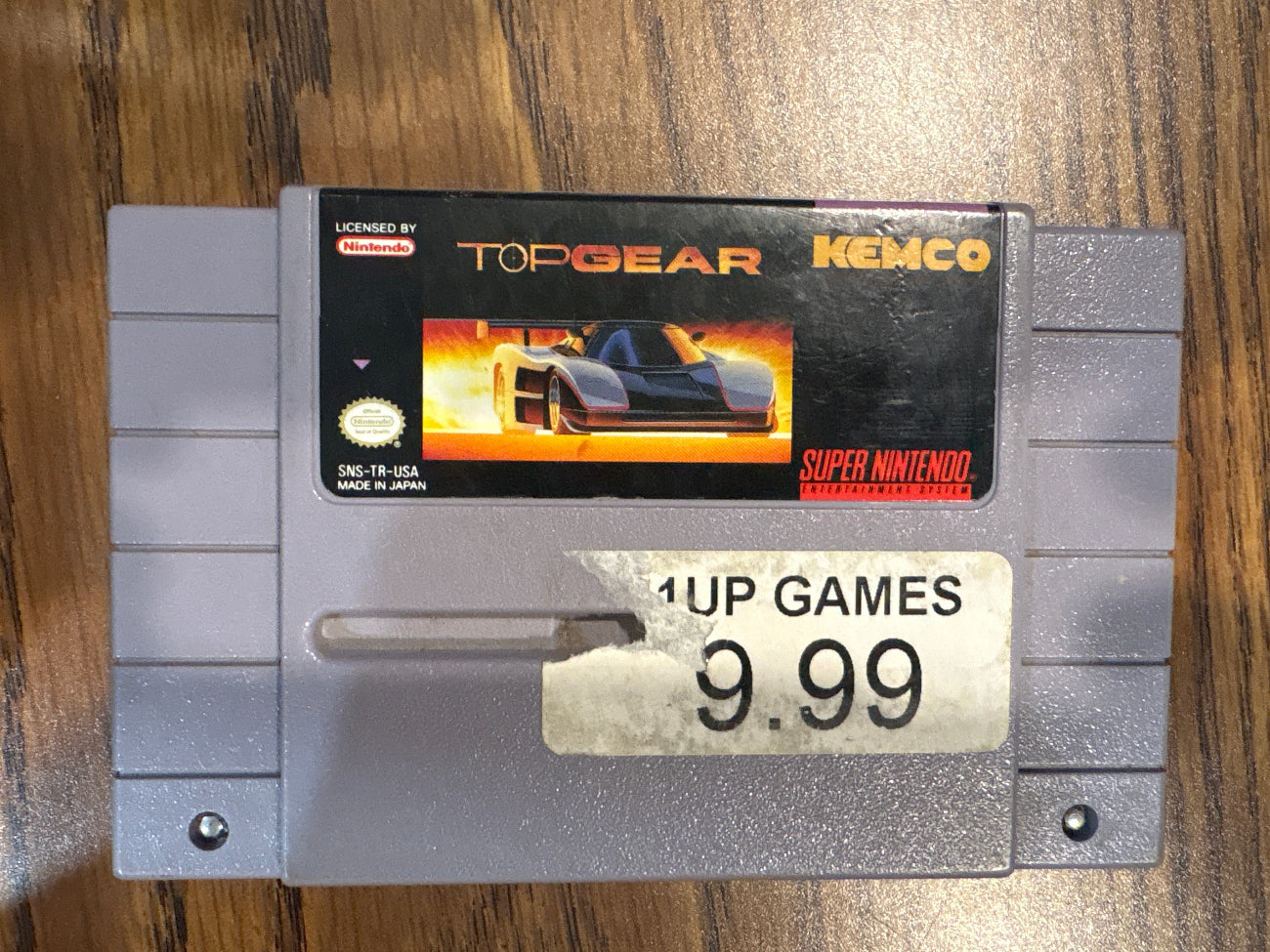 Top Gear Super Nintendo game cartridge